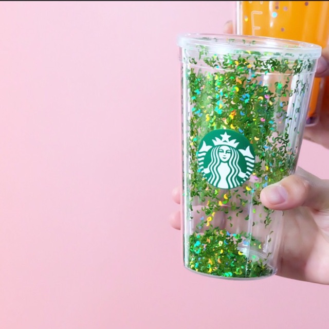 Glitter tumbler gelas botol minum air 450 ml