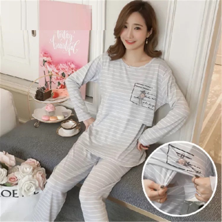 SETELAN BAJU TIDUR MENYUSUI PIYAMA NURSING PIYAMA HAMIL BUSUI