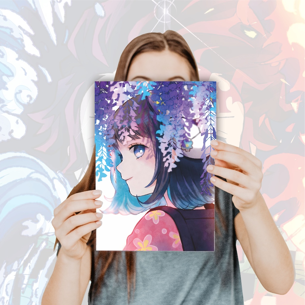 Poster Anime Kimetsu no Yaiba Demon Slayer Nezuko Tanjiro Zenitsu Giyuu Tomioka Inosuke - Size A4+-22 Makomo