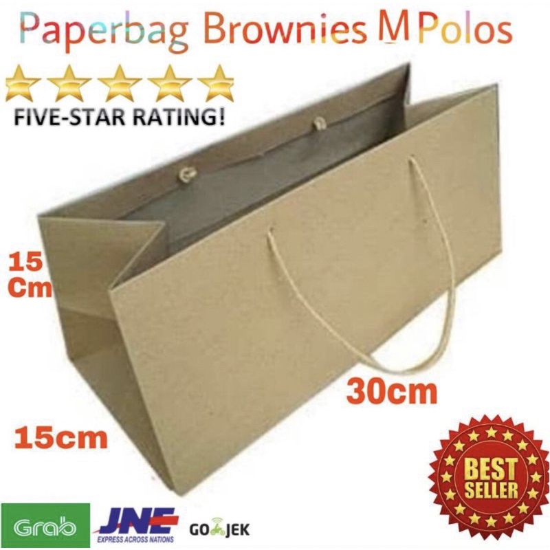 

(HARGA UNTUK 20 PCS!) Paperbag Brownies M polos 30x15x15