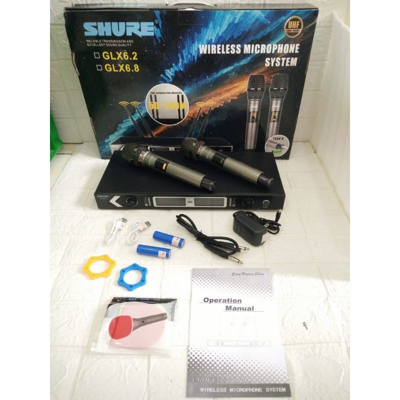 microphone wireless shure glx 6.2 mic wireless shure glx6.2 glx 62 multi channel