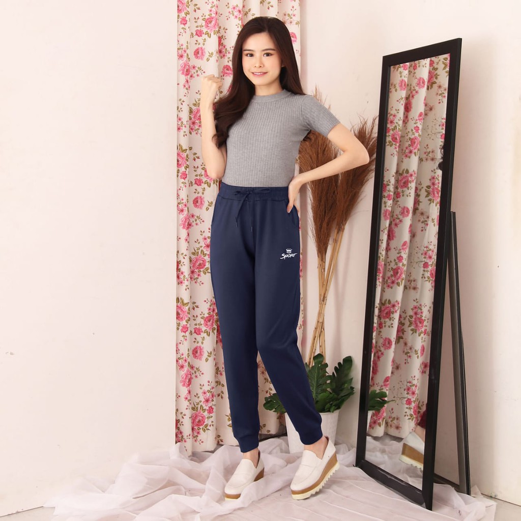 ASOKA Celana Jogger Celana Training Wanita Sporty 918-3