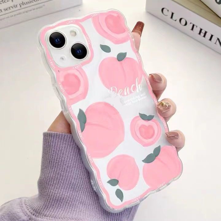 Soft Case TPU Transparan Desain Peach Untuk Iphone 13 Pro Max / 12 / 11 / XS / XR / X / 8 / 7 / 6 Plus Mini SE 2020