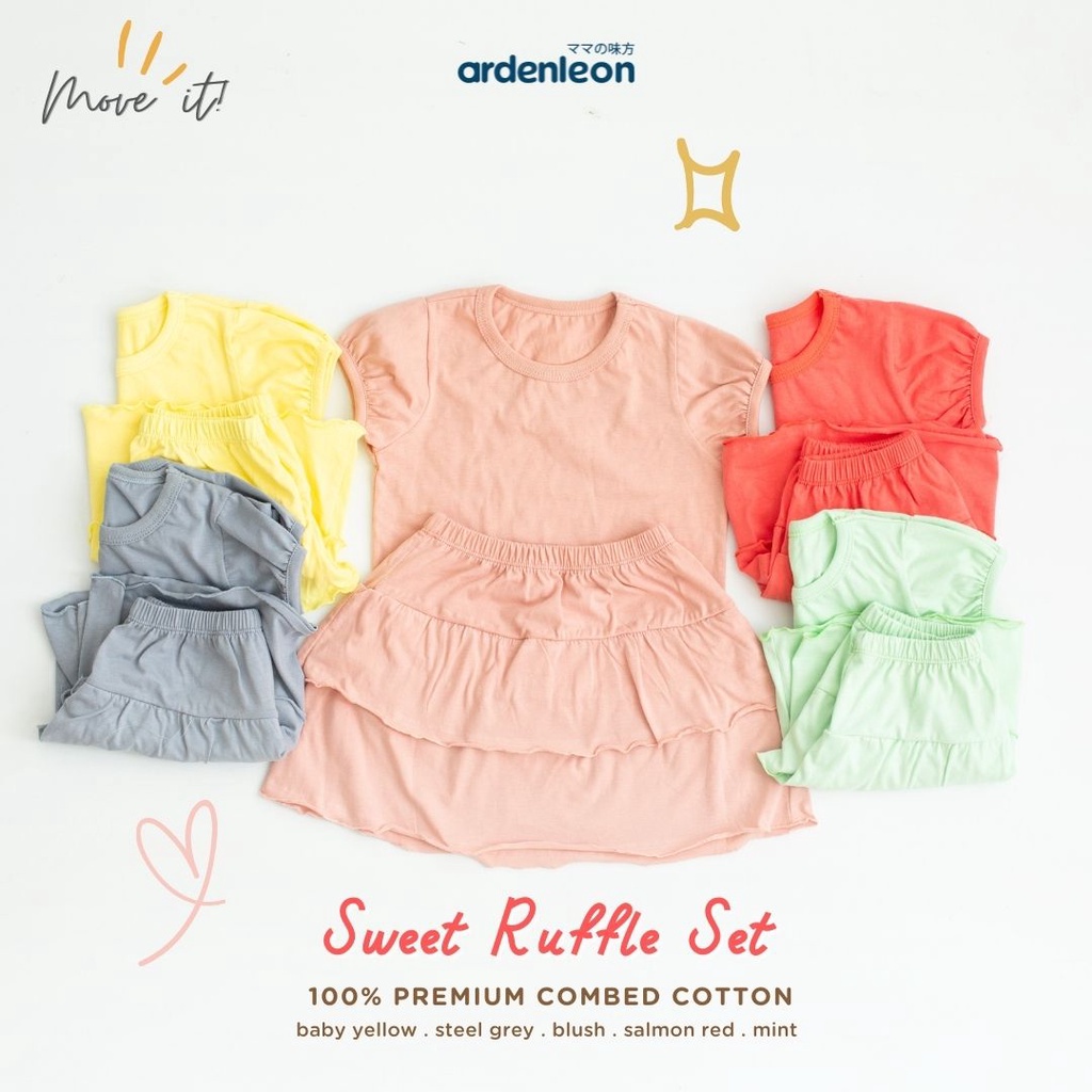 Ardenleon Sweet Ruffle Set / setelan pendek Cewek