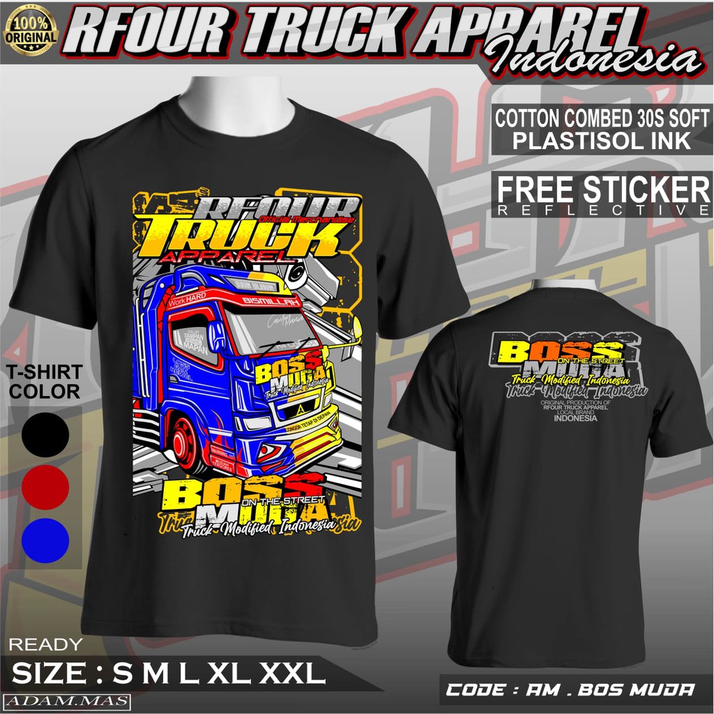 PROMO/OBRAL KILAT/KAOS TRUK BOSS MUDA KAOS TRUCK KATA KATA BOS MUDA CANTER MANIA TRUCK MANIA KAOS DISTRO  KAOS RFOUR