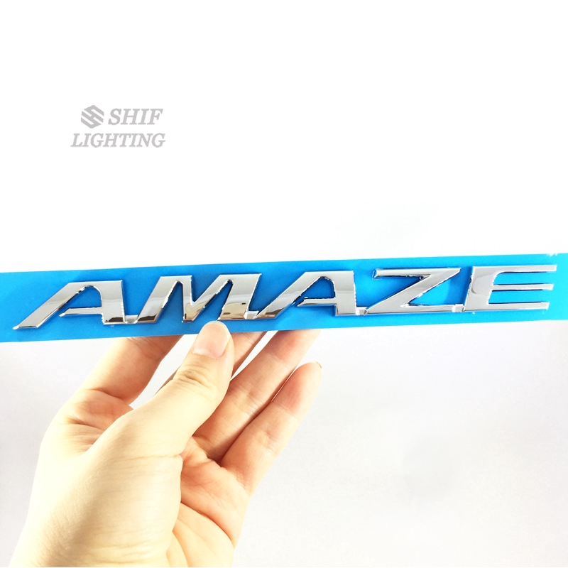 1 x ABS Chrome AMAZE Logo Letter Car Auto Side Rear Trunk Emblem Sticker Badge Decal For HONDA AMAZE