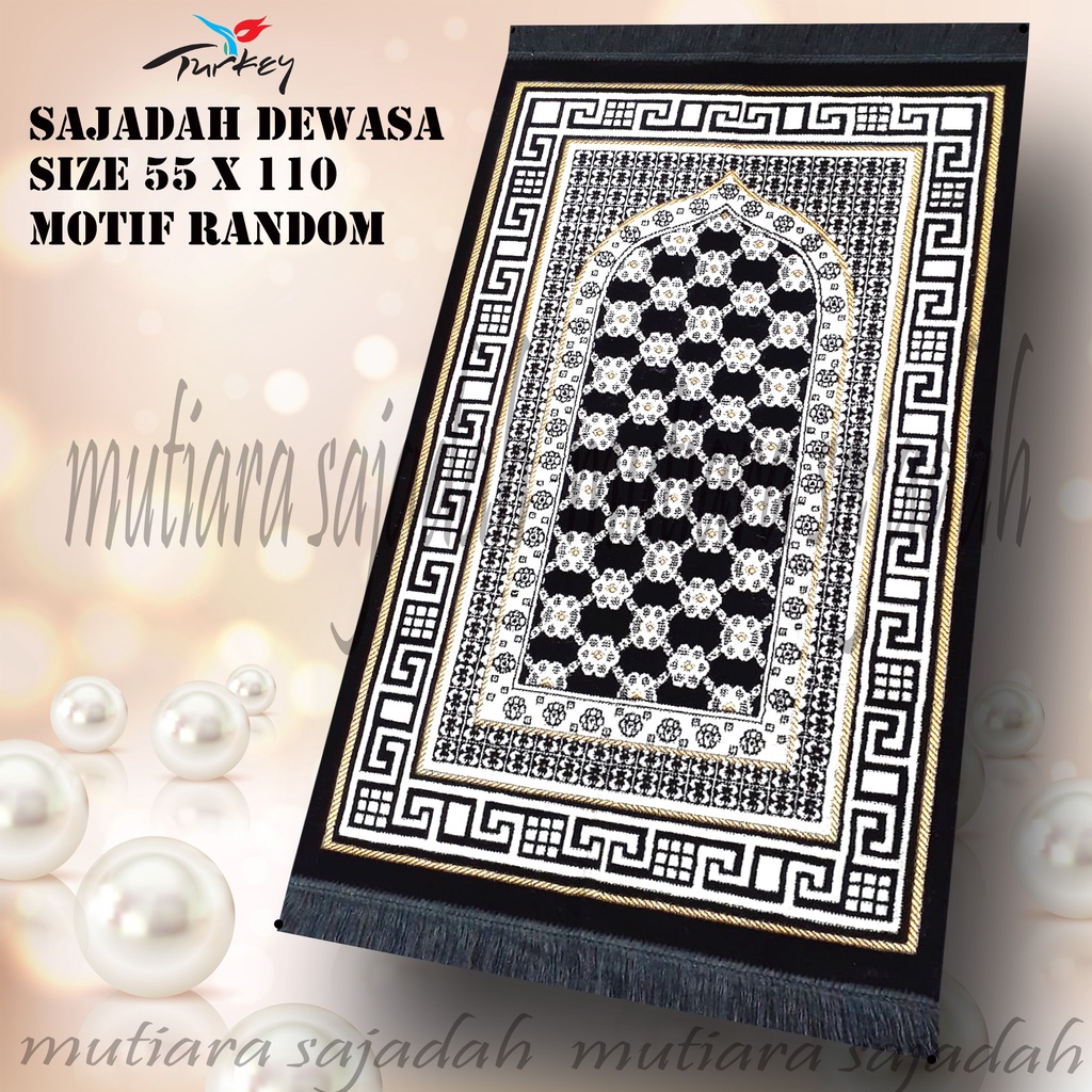 Sajadah Dewasa Sajadah Tebal Turki Bulu Premium Dijamin Halus Ukuran Medium 55x`110 cm