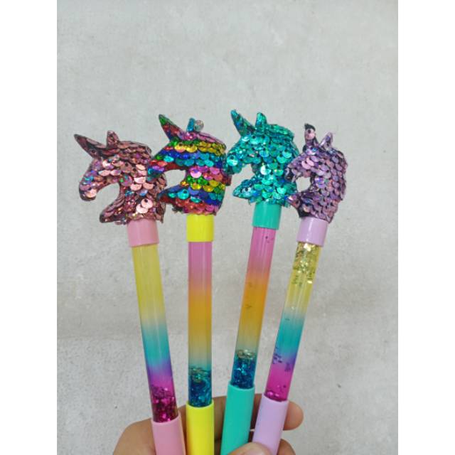 

Pulpen kepala glitter lucu