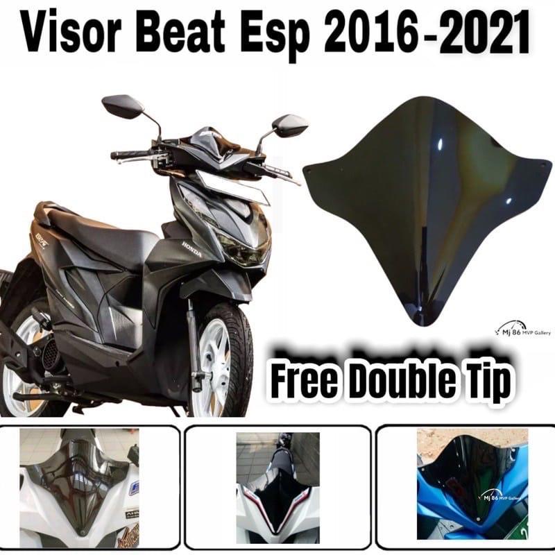 VISOR BEAT Fi TAHUN 2016 - 2021 FREE DOUBLE TAPE Promo Visor Beat Fi Esp Tahun 2016 - 2022 Free Double Tape  Pemasangan Pnp Kualitas Terbaik Dan Bergaransi