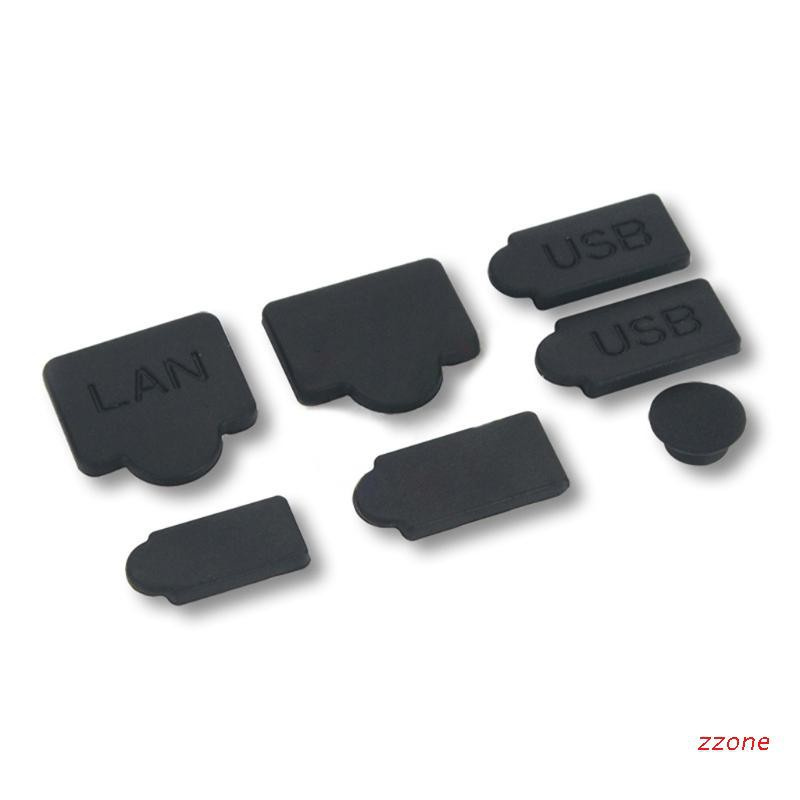 zzz 7pcs Silicone Dust Plugs Set USB HDMI Interface Anti-dust Cover Dustproof Plugs for PS5 Game Console