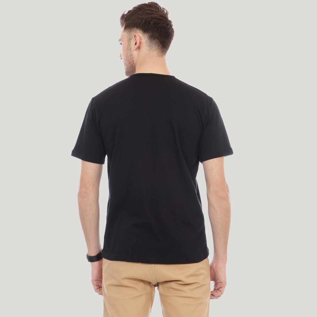 Astro - Baju Kaos Pria Lengan Pendek Hitam Polos Bahan Katun Adem