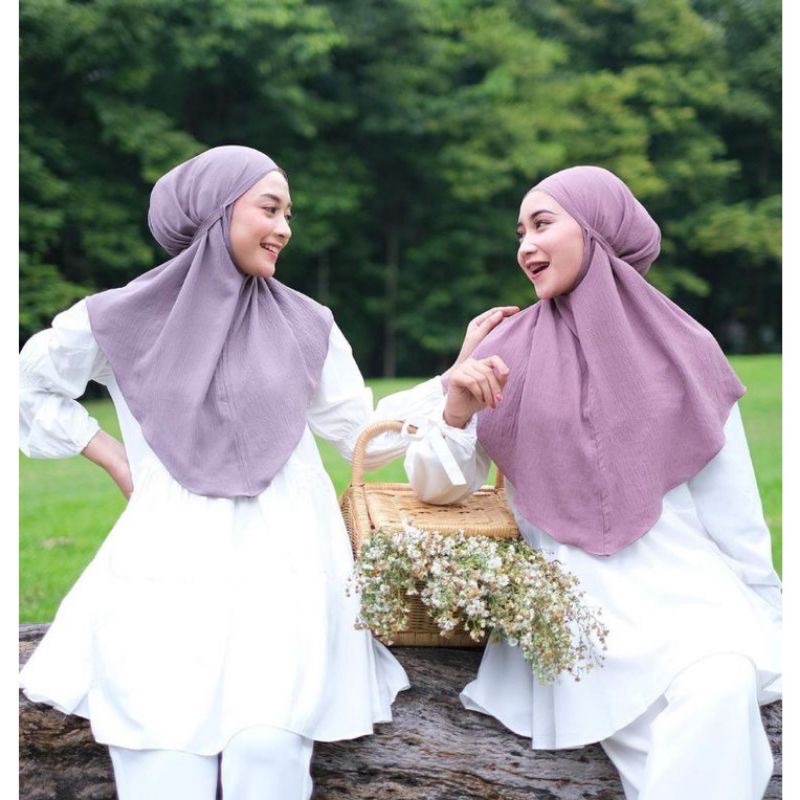 Hijab Bergo Crinkle Airflow Size M || Bergo Maryam Crinkle Premium