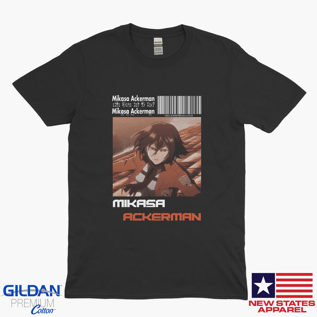 Kaos Mikasa Ackerman / kaos Anime Mikasa Attack On Titan / Baju Anime / Kaos Manga / Kaos AOT