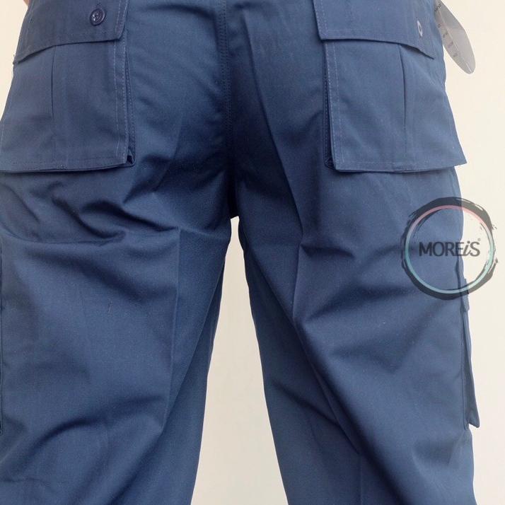 Baru Seragam Celana Panjang Cargo Biru SMP/PMR Famatex 시