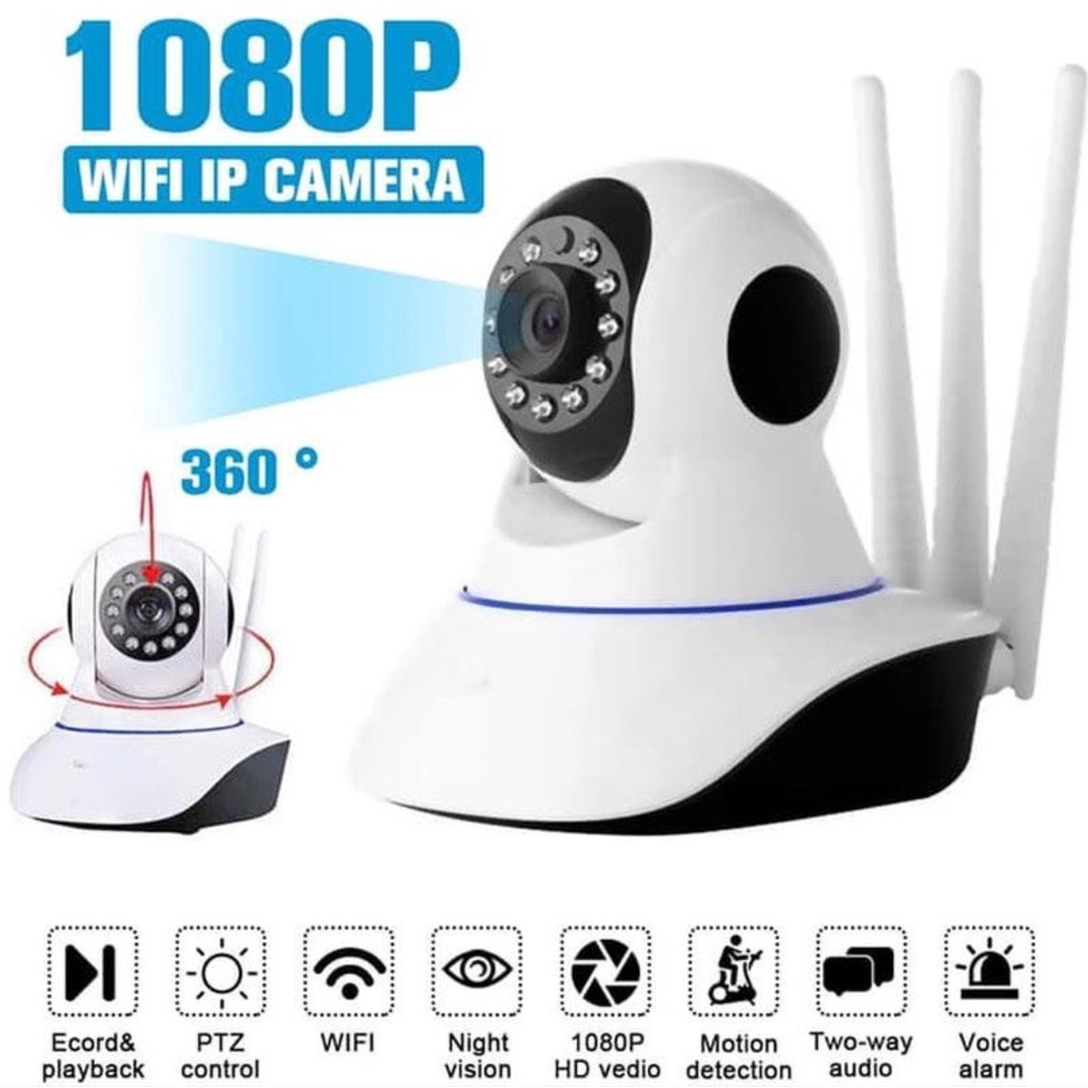 CCTV 3 Antena 1080P Wireless Camera WiFi Variasi APP V380 Pro &amp; FtyCamPro