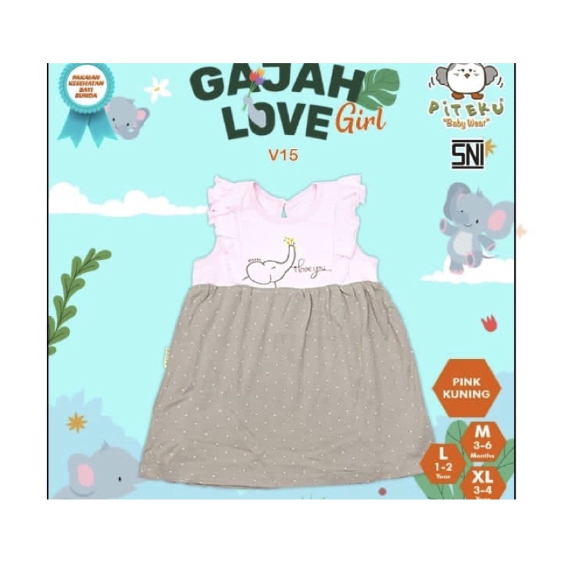 Piteku dress gajah polos