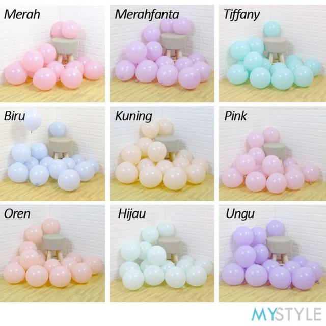 BALON LATEX PASTEL/ BALON PESTA/BALON DEKORASI/PERALATAN PESTA/PERLENGKAPAN PESTA