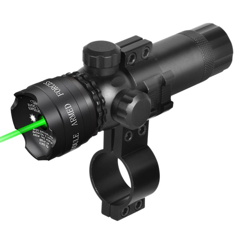 TaffLED Tactical Green Dot Laser Gun Scope Mount Airsoft Rifle + Baterai + Charger - JG-1 - Black