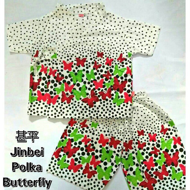 Setelan Anak Jinbei Jepang Kid's XS &amp; S JINBEI BOY GIRL  3-5 TAHUN jinbe jinbey kimono baju musim panas anak jepang setelan