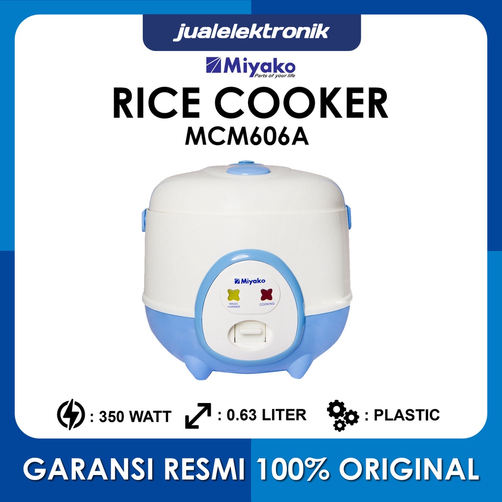Miyako Magic Com 0.6 Liter 3in1 350 Watt - MCM606A Rice Cooker Mini Portable Travel