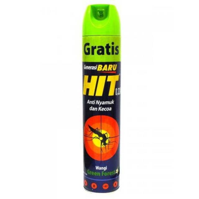 HIT AEROSOL ANTI NYAMUK &amp; KECOA (600+75ML) GREEN FOREST, LILY BLOSSOM, ORANGE