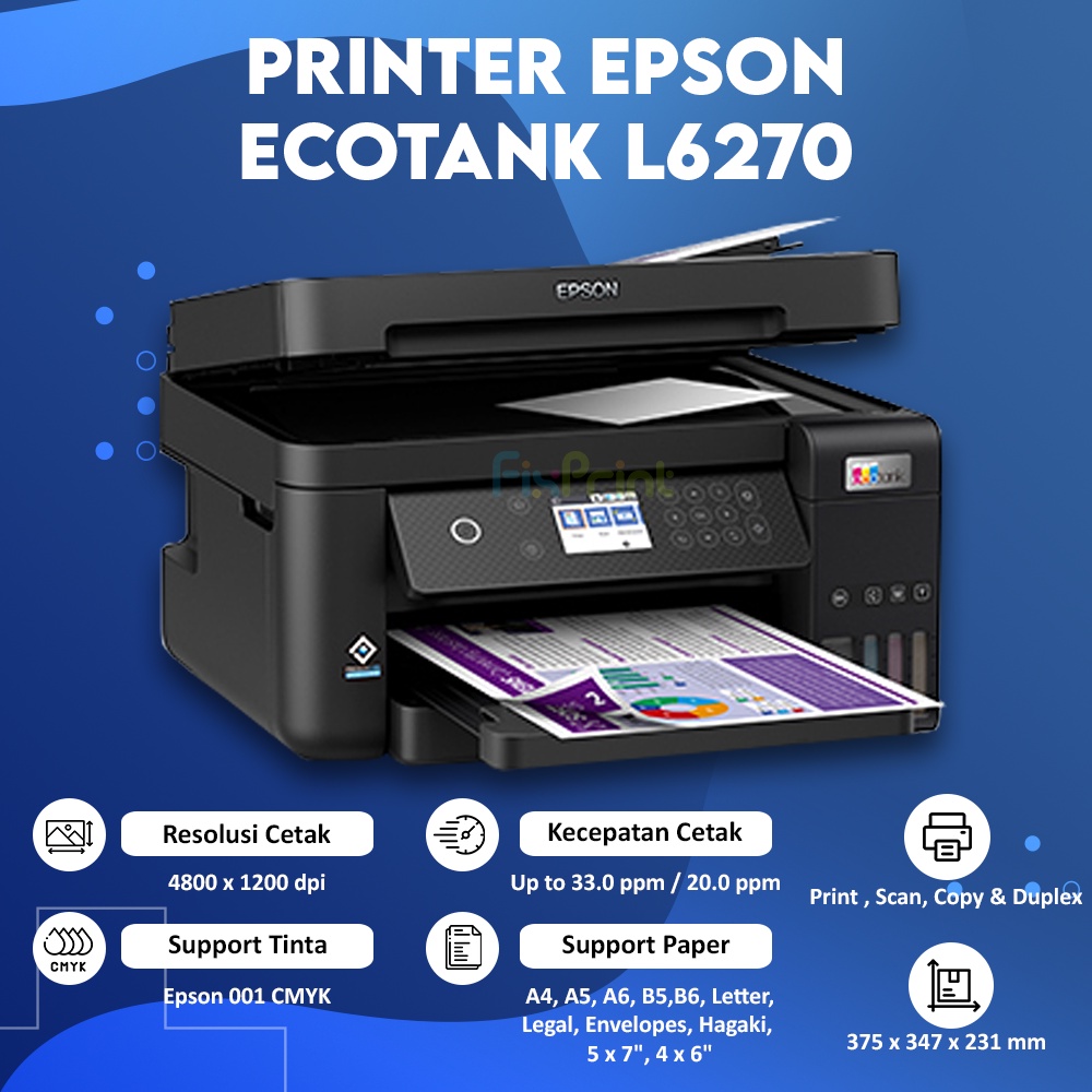 Epson EcoTank L6270 Print Scan Copy WiFi Duplex ADF Pengganti L6170