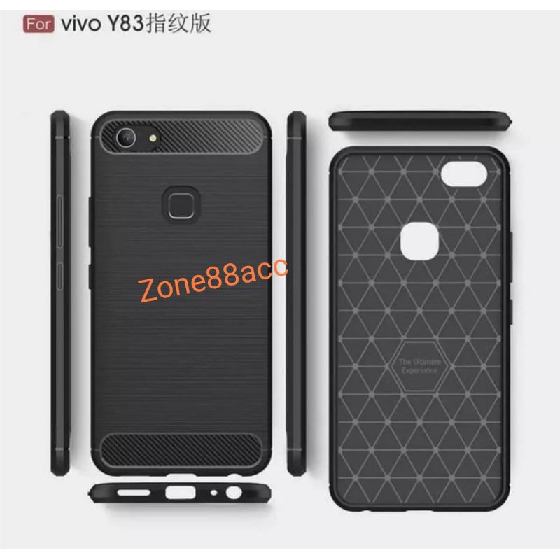 Silicon Case VIVO Y83 Softcase iPAKY Carbon Casing Cover TPU