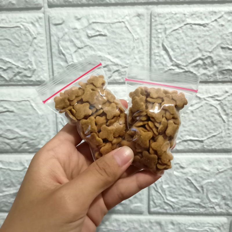 Biskuit Hamster Bunga Coklat MINI Pack Snack Kering Pakan Sugar Glider Landak Mini Bunga 4sisi