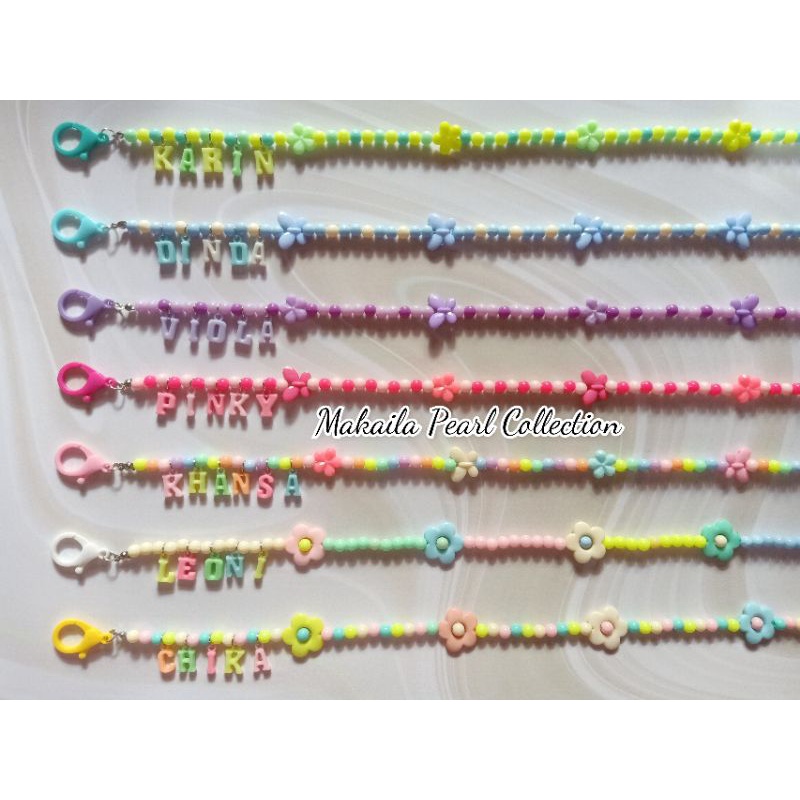Kalung masker anak tali masker anak custom nama (huruf gantung)
