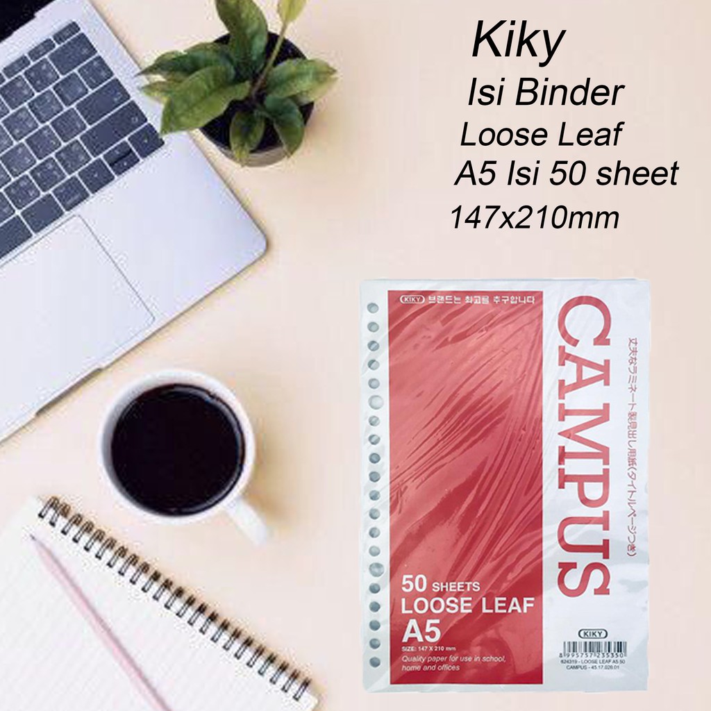 Kiky / Campus / Loose Leaf A5 / Isi binder / 147x210mm / 50lembar