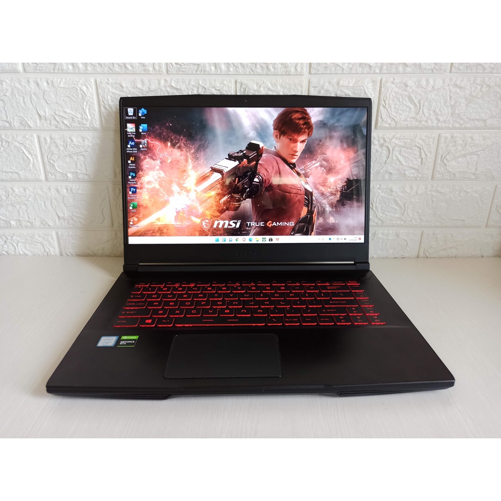 MSI GF63 Thin Core i7 9750H Nvidia GTX 1050Ti SSD Laptop Second Gaming Gen 9 GTX1050Ti