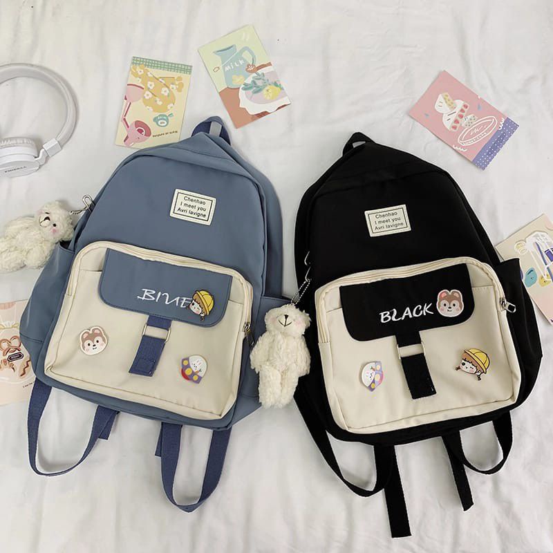 Tas ransel wanita motif kartun kekinian terbaru Tas ransel sekolah (COD)