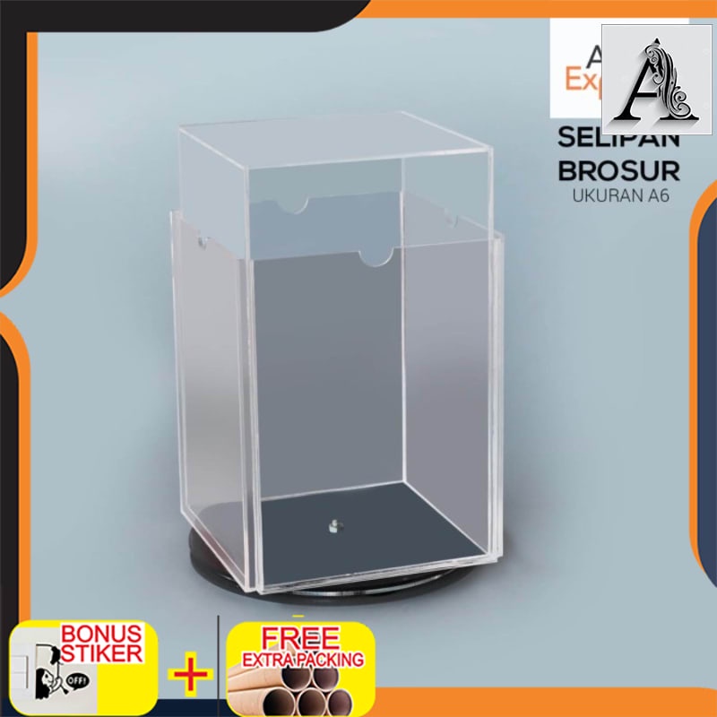 

Terlaris Tempat brosur akrilik A6 4 Sisi dapat diputar