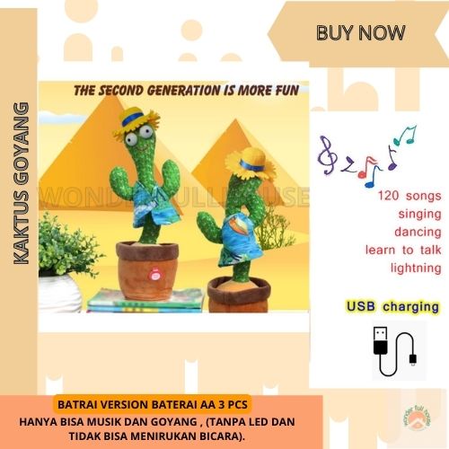 Kaktus Goyang Menari Dance Cactus Toy Boneka Pintar Kaktus Tiktok Kaktus Joget Merry Chrismast Natal