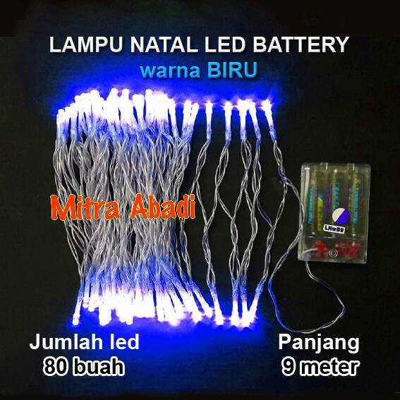 Lampu Natal LED Battery/Batre A2 Panjang 9 meter