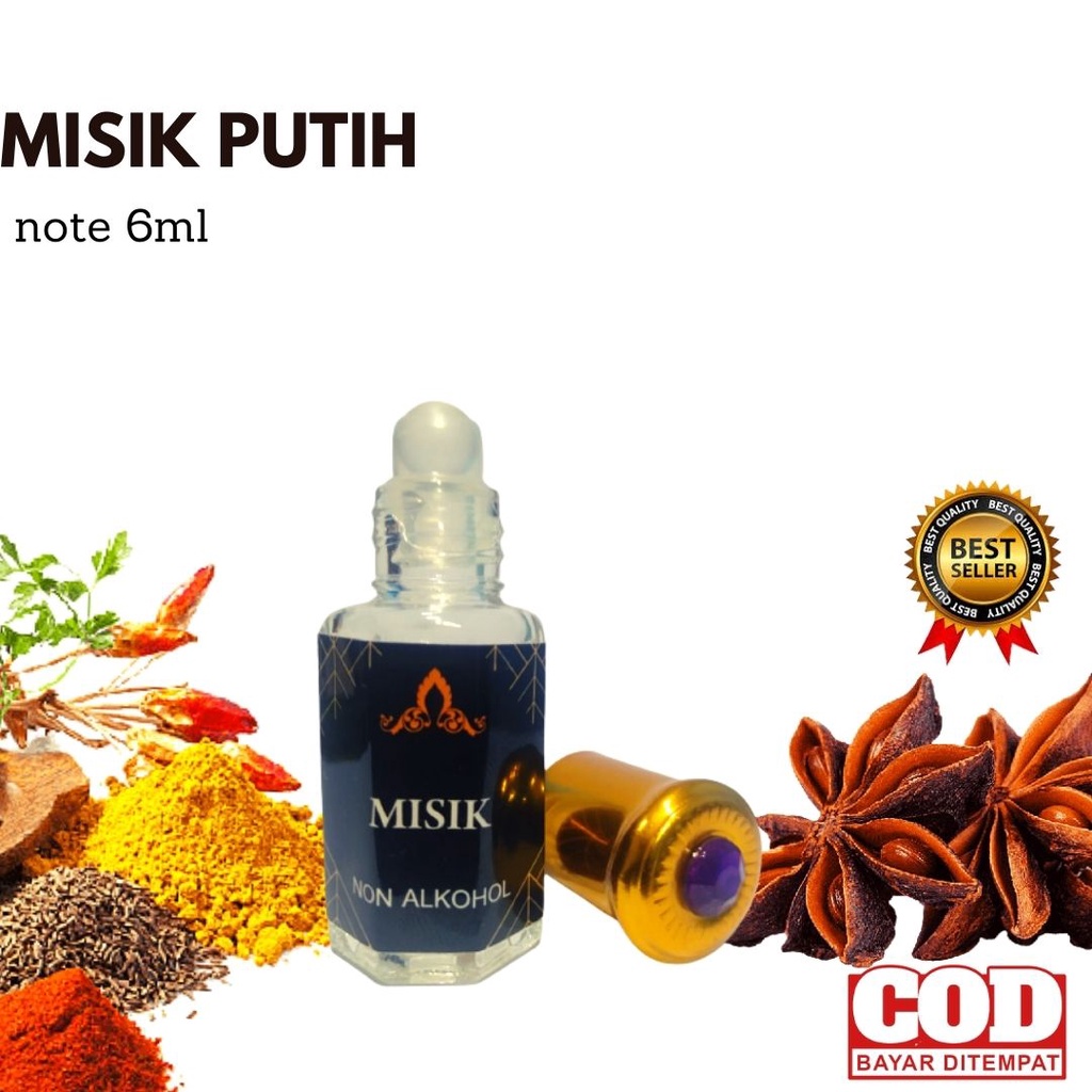 Parfum Misik Putih Minyak Wangi Arab Saudi Murni Non Alkohol 6ml parfume misik Bibit