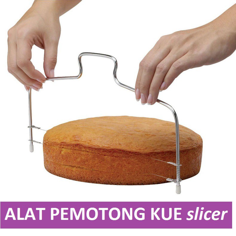 Pemotong Kue Adjustable Wire Cake Cutter Slicer Leveler - Silver / Alat Potong Kue