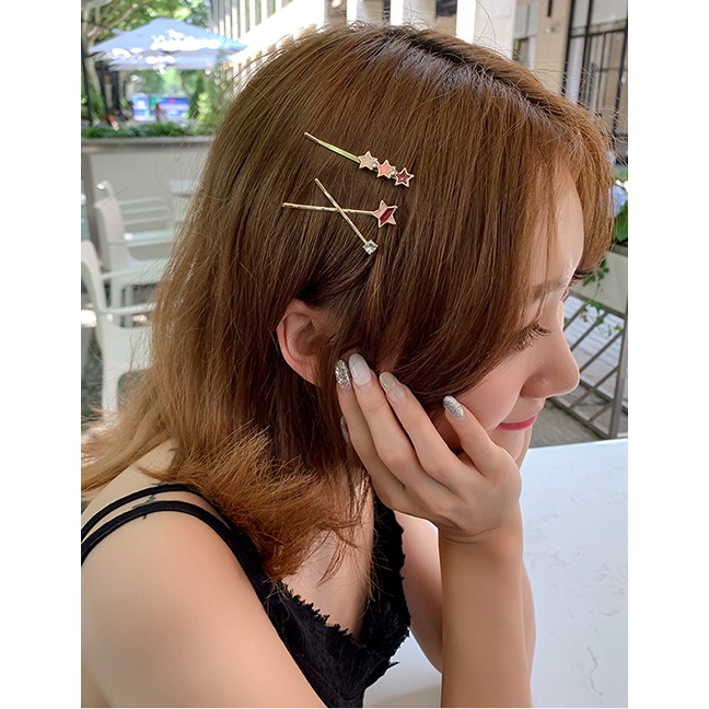 LRC Jepit Rambut Fashion Star Geometric Metal Hair Clip Set F65092