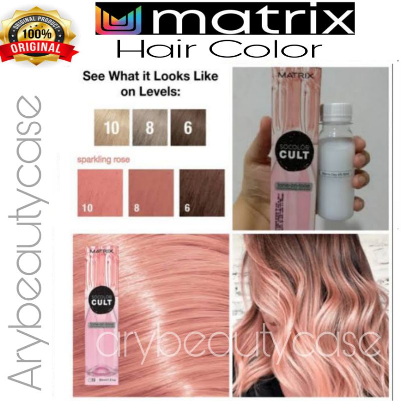 Matrix Socolor cult sparkling rose Cat rambut + oxidant pewarna rambut Hair color