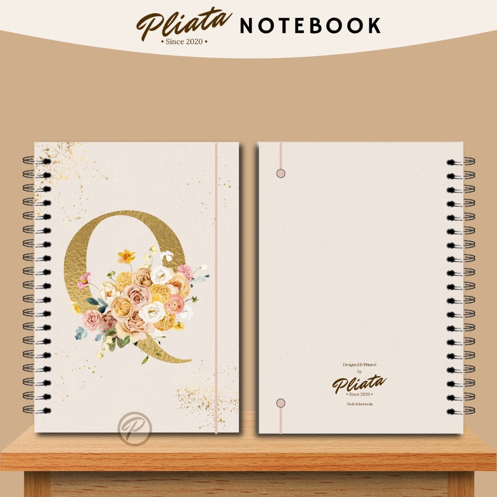 PLIATA NOTEBOOK SPIRAL - GOLD P-T - Softcover Doft Aesthetic Book Buku Tulis