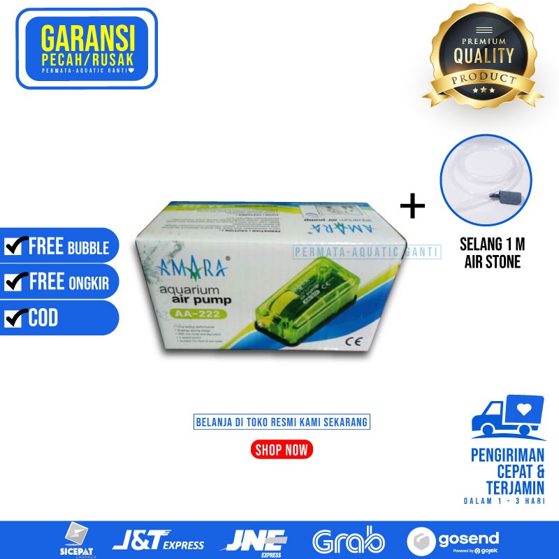 Air Pump Aquarium Murah / Pompa Udara Aquarium Amara AA 222 / Aerator Amara / Pompa Oksigen Aquarium