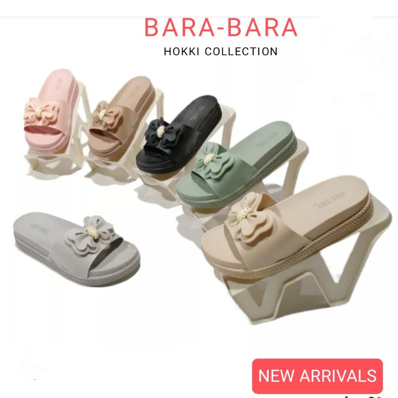 Sandal wedges bara bara model dasi kupu kupu karet jelly import original