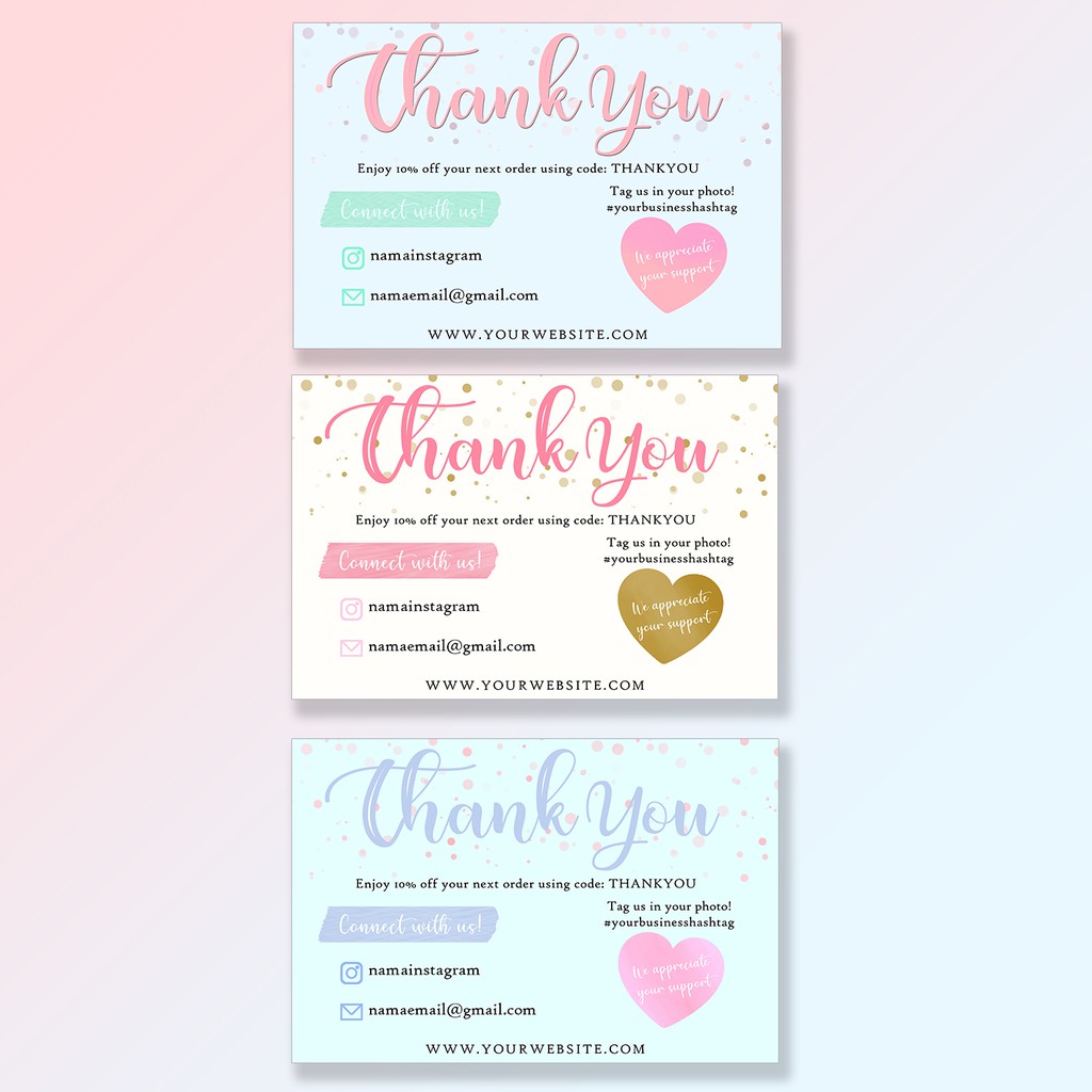 

Cetak Thank you card | Print kartu terima kasih olshop