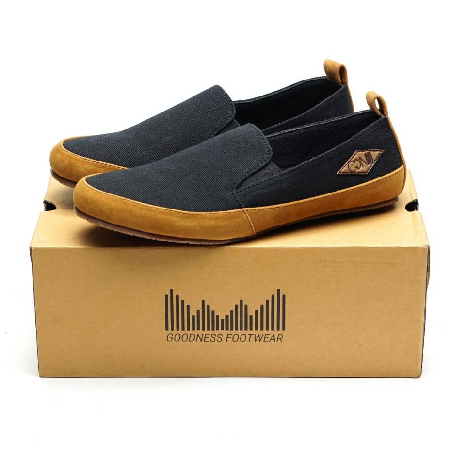 SPACE BLACK |FORIND x GDNS| Sepatu Slop Ori Casual Santai Kasual Laki Pria Cowok Slip On Footwear