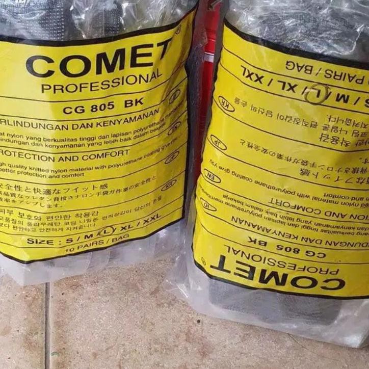 Premium!! Sarung Tangan Hitam Comet Komet M L Xl