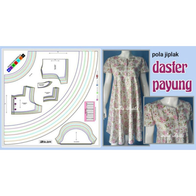 Pola Jiplak Daster Payung Dewasa