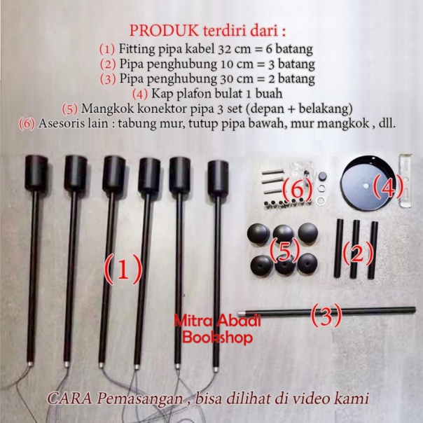 Dekorasi Lampu Gantung Stick Model - 6 Fitting