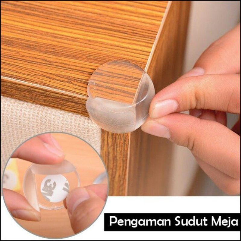 Pengaman Pelindung Siku Meja Sudut Kaca Kayu Besi Transparan Bayi Oval Pelindung Sudut Meja Silicone
