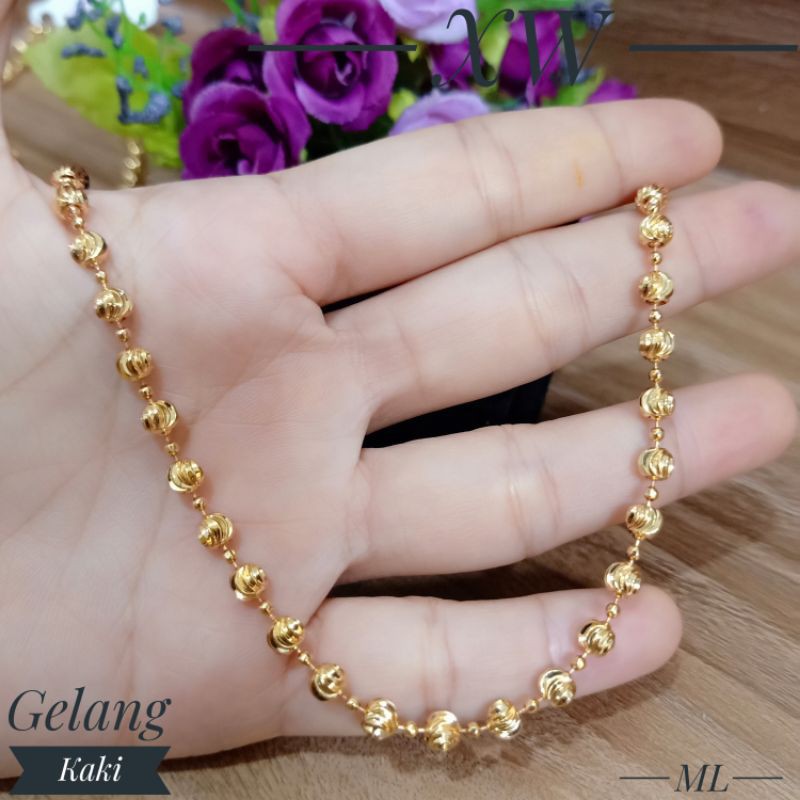 Gelang Kaki biji lada gold XW22122004