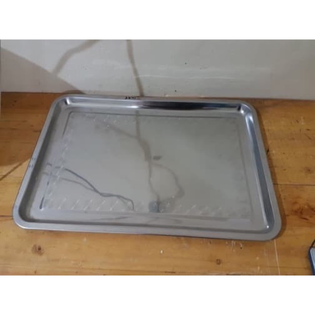 nampan stainless super tebal 50x35cm - Nampan ceper
